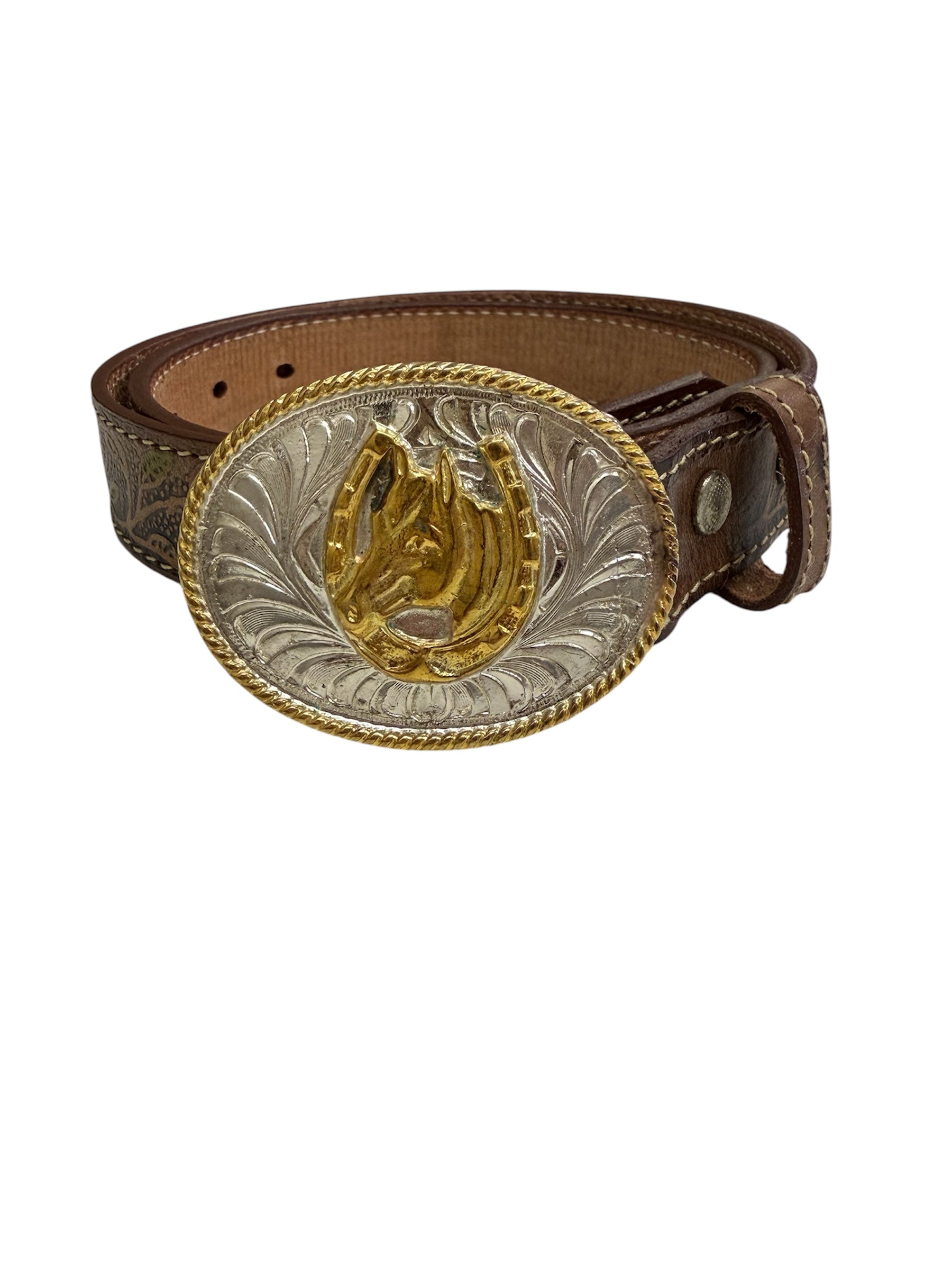 Flower Design/Horse Buckle Belt
